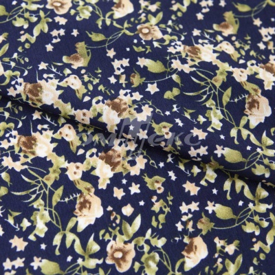 Плательная ткань "Фламенко" 1.1, 80 гр/м2, шир.150 см, принт растительный - купить в Саранске. Цена 241.49 руб.