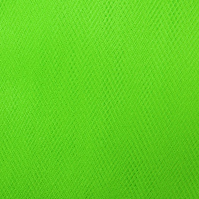 Фатин матовый 16-142, 12 гр/м2, шир.300см, цвет неон.зелёный - купить в Саранске. Цена 100.92 руб.