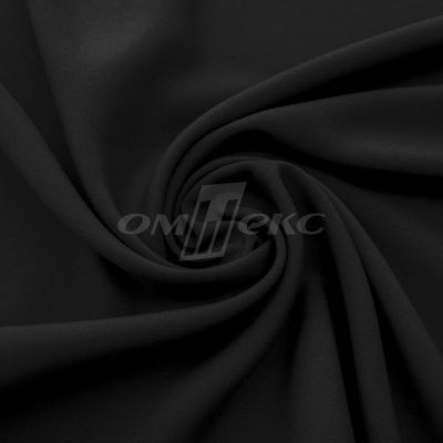 Штапель (100% вискоза), 110 гр/м2, шир.140см, цвет черный - купить в Саранске. Цена 250.94 руб.