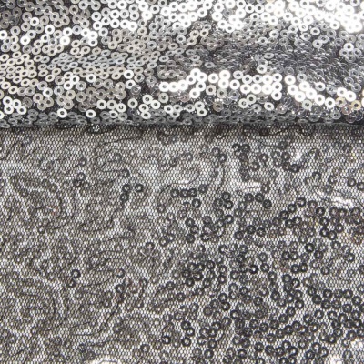 Сетка с пайетками №6, 188 гр/м2, шир.140см, цвет серый - купить в Саранске. Цена 433.60 руб.