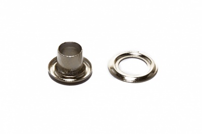 Люверсы металлические "ОмТекс", блочка/кольцо, (3 мм) - цв.никель - купить в Саранске. Цена: 0.18 руб.