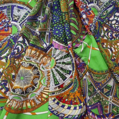 Плательная ткань "Фламенко" 25.1, 80 гр/м2, шир.150 см, принт этнический - купить в Саранске. Цена 243.96 руб.