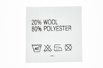 Состав и уход 20% wool 80% poliester - купить в Саранске. Цена: 64.21 руб.
