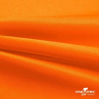 Поли креп-сатин 15-1263, 125 (+/-5) гр/м2, шир.150см, цвет оранжевый - купить в Саранске. Цена 155.57 руб.