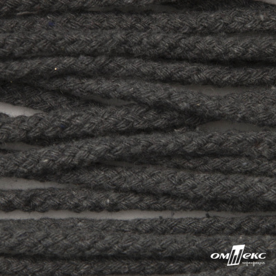 Шнур плетеный d-6 мм круглый, 70% хлопок 30% полиэстер, уп.90+/-1 м, цв.1088-т.серый - купить в Саранске. Цена: 588 руб.