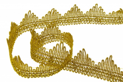 Тесьма металлизированная 8204, шир. 40 мм/уп. 13,7+/-1 м, цвет золото - купить в Саранске. Цена: 420.42 руб.