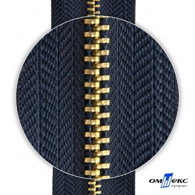 Молнии джинсовые металл т-4, 18 см латунь (YG), цв.- джинсовый синий (560) - купить в Саранске. Цена: 21.57 руб.