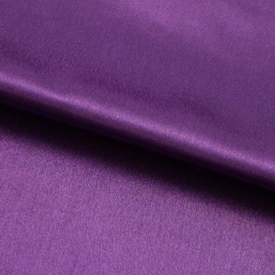 Поли креп-сатин 19-3536, 125 (+/-5) гр/м2, шир.150см, цвет фиолетовый - купить в Саранске. Цена 155.57 руб.