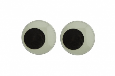 Глазки для игрушек, круглые, с бегающими зрачками, 40 мм/упак.20+/-2 шт, цв. -черно-белые - купить в Саранске. Цена: 158.73 руб.