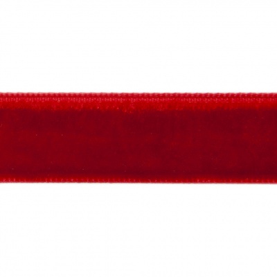 Лента бархатная нейлон, шир.12 мм, (упак. 45,7м), цв.45-красный - купить в Саранске. Цена: 392 руб.