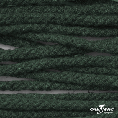 Шнур плетеный d-6 мм, 70% хлопок 30% полиэстер, уп.90+/-1 м, цв.1083-тём.зелёный - купить в Саранске. Цена: 588 руб.