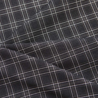 Ткань костюмная клетка 25052 2027, 198 гр/м2, шир.150см, цвет т.серый/сер/бел - купить в Саранске. Цена 427.13 руб.