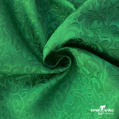 Ткань жаккард королевский, 100% полиэстр 180 г/м 2, шир.150 см, цв-зеленый - купить в Саранске. Цена 293.39 руб.