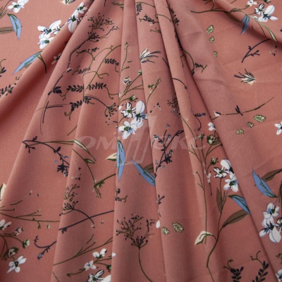 Плательная ткань "Фламенко" 2.1, 80 гр/м2, шир.150 см, принт растительный - купить в Саранске. Цена 311.05 руб.