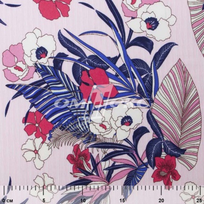 Плательная ткань "Фламенко" 18.1, 80 гр/м2, шир.150 см, принт растительный - купить в Саранске. Цена 239.03 руб.