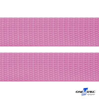Розовый- цв.513 -Текстильная лента-стропа 550 гр/м2 ,100% пэ шир.20 мм (боб.50+/-1 м) - купить в Саранске. Цена: 318.85 руб.