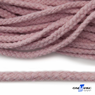 Шнур плетеный d-6 мм круглый, 70% хлопок 30% полиэстер, уп.90+/-1 м, цв.1087-розовый - купить в Саранске. Цена: 588 руб.