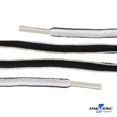 Шнурки #4-27, круглые 130 см, двухцветные (черно/белый) - купить в Саранске. Цена: 47.04 руб.