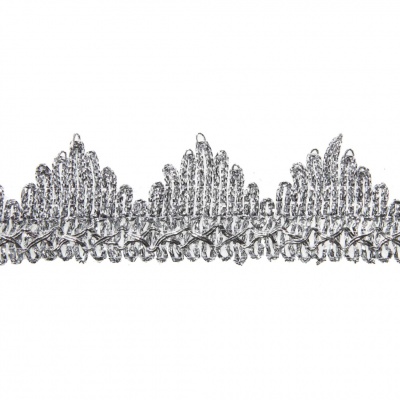 Тесьма металлизированная 0384-0240, шир. 40 мм/уп. 25+/-1 м, цвет серебро - купить в Саранске. Цена: 490.74 руб.