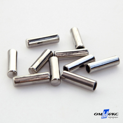 06033-Наконечник для шнура металл, отв. 4 мм, цв. никель - купить в Саранске. Цена: 6.08 руб.