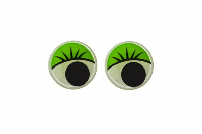 Глазки для игрушек, круглые, с бегающими зрачками, 10 мм/упак.50+/-2 шт, цв. -зеленый - купить в Саранске. Цена: 71.20 руб.