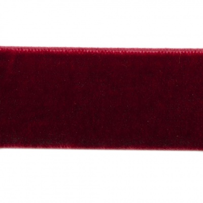 Лента бархатная нейлон, шир.25 мм, (упак. 45,7м), цв.240-бордо - купить в Саранске. Цена: 800.84 руб.
