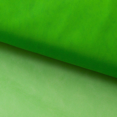 Фатин матовый 16-146, 12 гр/м2, шир.300см, цвет зелёный - купить в Саранске. Цена 113.85 руб.