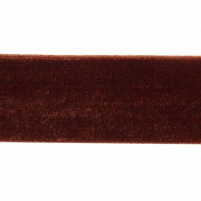 Лента бархатная нейлон, шир.25 мм, (упак. 45,7м), цв.120-шоколад - купить в Саранске. Цена: 981.09 руб.