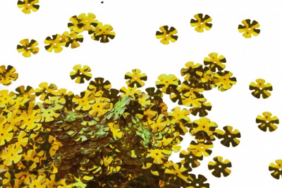 Пайетки "ОмТекс" россыпью,DOUBLE SIDED GOLD,цветок 14 мм/упак.50 гр, цв. 0460-золото - купить в Саранске. Цена: 80.12 руб.