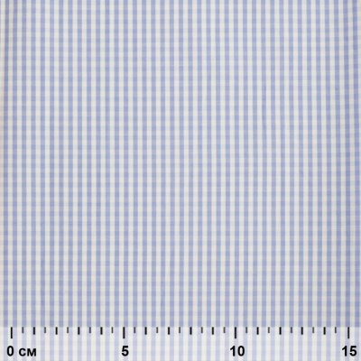 Ткань сорочечная Клетка Виши, 115 г/м2, 58% пэ,42% хл, шир.150 см, цв.2-голубой, (арт.111) - купить в Саранске. Цена 306.69 руб.
