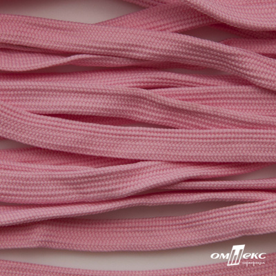 Шнур плетеный (плоский) d-12 мм, (уп.90+/-1м), 100% полиэстер, цв.256 - розовый - купить в Саранске. Цена: 8.62 руб.