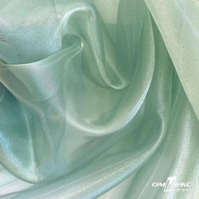 Ткань органза, 100% полиэстр, 28г/м2, шир. 150 см, цв. #104 светло-зеленый - купить в Саранске. Цена 86.24 руб.