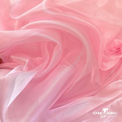 Ткань органза, 100% полиэстр, 28г/м2, шир. 150 см, цв. #47 розовая пудра - купить в Саранске. Цена 86.24 руб.