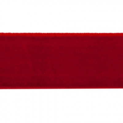 Лента бархатная нейлон, шир.25 мм, (упак. 45,7м), цв.45-красный - купить в Саранске. Цена: 981.09 руб.