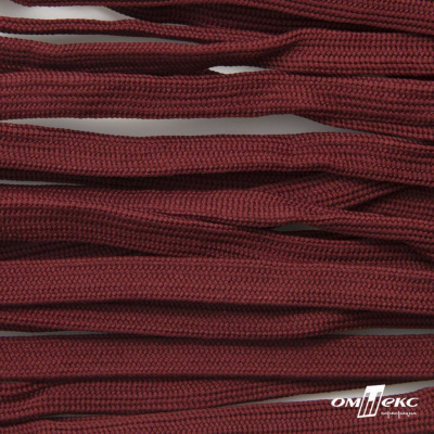Шнур плетеный (плоский) d-12 мм, (уп.90+/-1м), 100% полиэстер, цв.255 - бордовый - купить в Саранске. Цена: 8.62 руб.