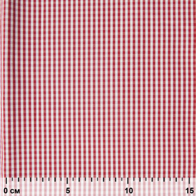 Ткань сорочечная Клетка Виши, 115 г/м2, 58% пэ,42% хл, шир.150 см, цв.5-красный, (арт.111) - купить в Саранске. Цена 306.69 руб.