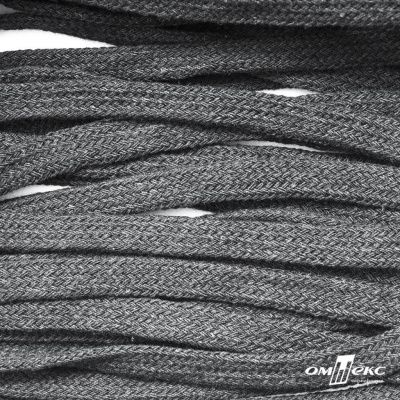 Шнур плетеный d-8 мм плоский, 70% хлопок 30% полиэстер, уп.85+/-1 м, цв.1027-серый - купить в Саранске. Цена: 735 руб.