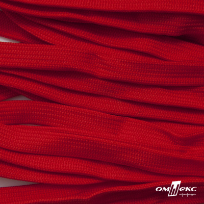 Шнур плетеный (плоский) d-12 мм, (уп.90+/-1м), 100% полиэстер, цв.253 - красный - купить в Саранске. Цена: 8.62 руб.