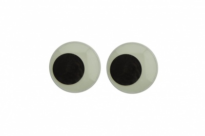 Глазки для игрушек, круглые, с бегающими зрачками, 18 мм/упак.20+/-2 шт, цв. -черно-белые - купить в Саранске. Цена: 25.40 руб.