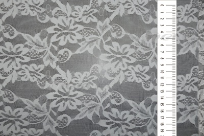 Кружевное полотно стрейч XD-2, 100 гр/м2, шир.150см, цвет белый - купить в Саранске. Цена 2 022.22 руб.
