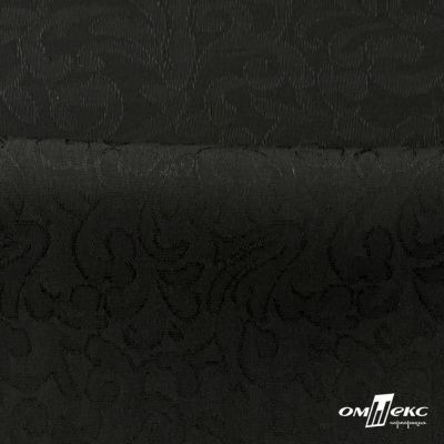 Ткань жаккард королевский, 100% полиэстр 180 г/м 2, шир.150 см, цв-черный - купить в Саранске. Цена 296.39 руб.