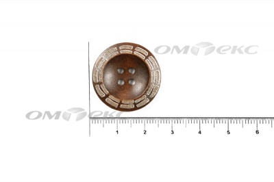 Пуговица деревянная круглая №53 (25мм) - купить в Саранске. Цена: 3.68 руб.