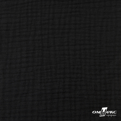 Ткань Муслин, 100% хлопок, 125 гр/м2, шир. 140 см #2037 цв.-чёрный - купить в Саранске. Цена 318.49 руб.