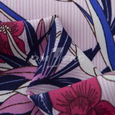 Плательная ткань "Фламенко" 18.1, 80 гр/м2, шир.150 см, принт растительный - купить в Саранске. Цена 239.03 руб.