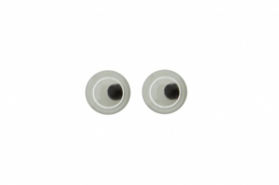 Глазки для игрушек, круглые, с бегающими зрачками, 6 мм/упак.100+/-5 шт, цв. -черно-белые - купить в Саранске. Цена: 30.13 руб.