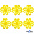Кружево гипюр "Ромашка" 0575-1169, шир. 25 мм/уп.13,7 м, цвет 8208-жёлтый - купить в Саранске. Цена: 289.76 руб.