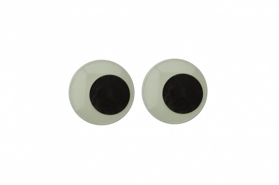 Глазки для игрушек, круглые, с бегающими зрачками, 15 мм/упак.50+/-2 шт, цв. -черно-белые - купить в Саранске. Цена: 46.92 руб.