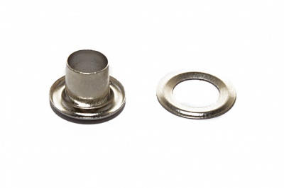 Люверсы металлические "ОмТекс", блочка/кольцо, (4 мм) - цв.никель - купить в Саранске. Цена: 0.24 руб.