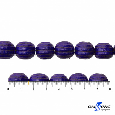 0309-Бусины деревянные "ОмТекс", 16 мм, упак.50+/-3шт, цв.018-фиолет - купить в Саранске. Цена: 62.22 руб.