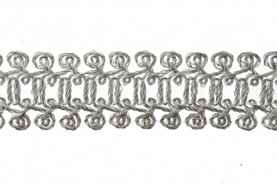 Тесьма металлизированная 7866, шир. 25 мм/уп. 13,7+/-1 м, цвет серебро - купить в Саранске. Цена: 1 293.60 руб.
